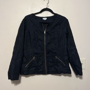 Garnett Hill 100% Linen Black Everyday Casual Jacket Size 14